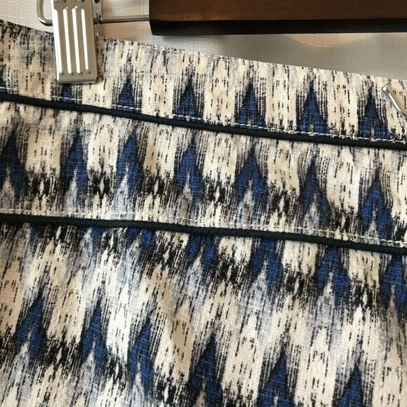 Anthropologie Cartonnier Larimar Ikat Blue Motif High Waist Short Womens 10 - Picture 9 of 12